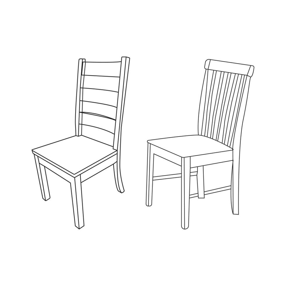 Wooden chair furniture set.illustration set of different chairs for home and office. object realistic design . Isolated on white background. 3d Vector illustration eps10