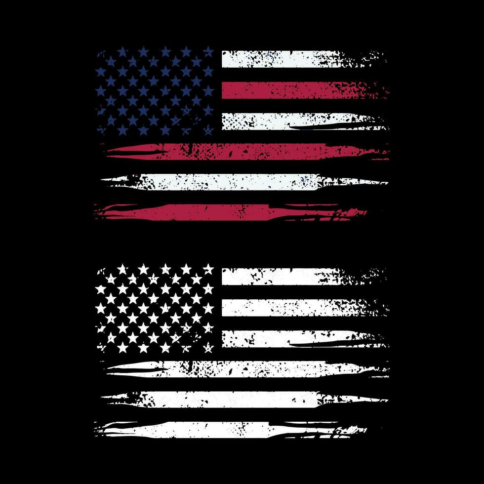American Flag set vector
