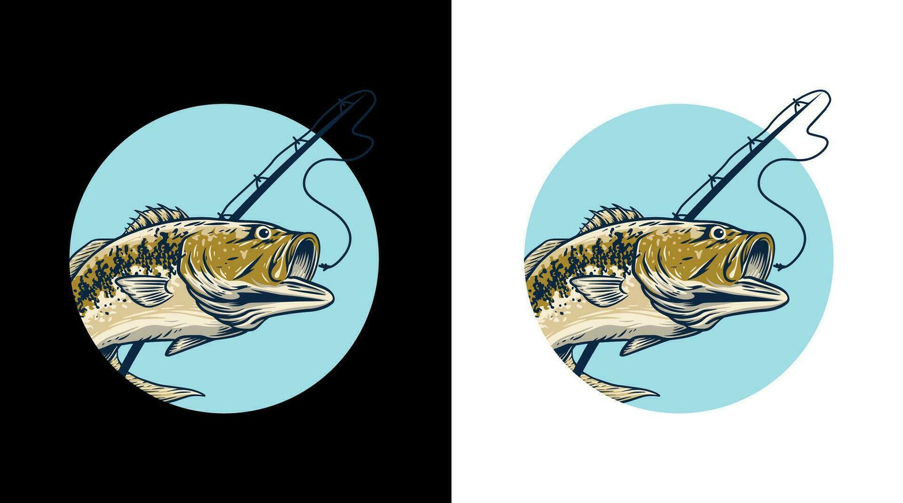 Bass fish vector art
