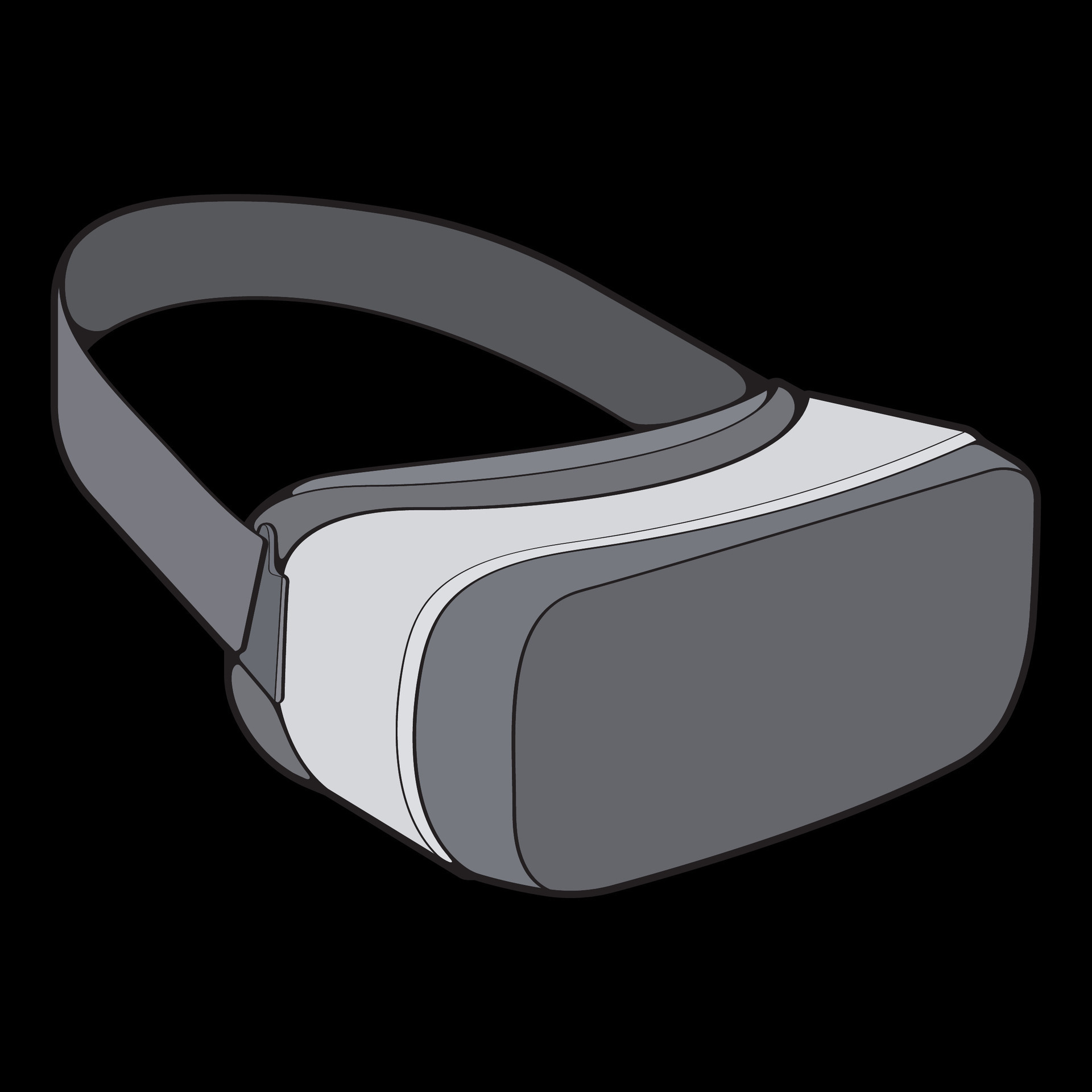 Virtual reality headset coloring drawing vector, Virtual reality