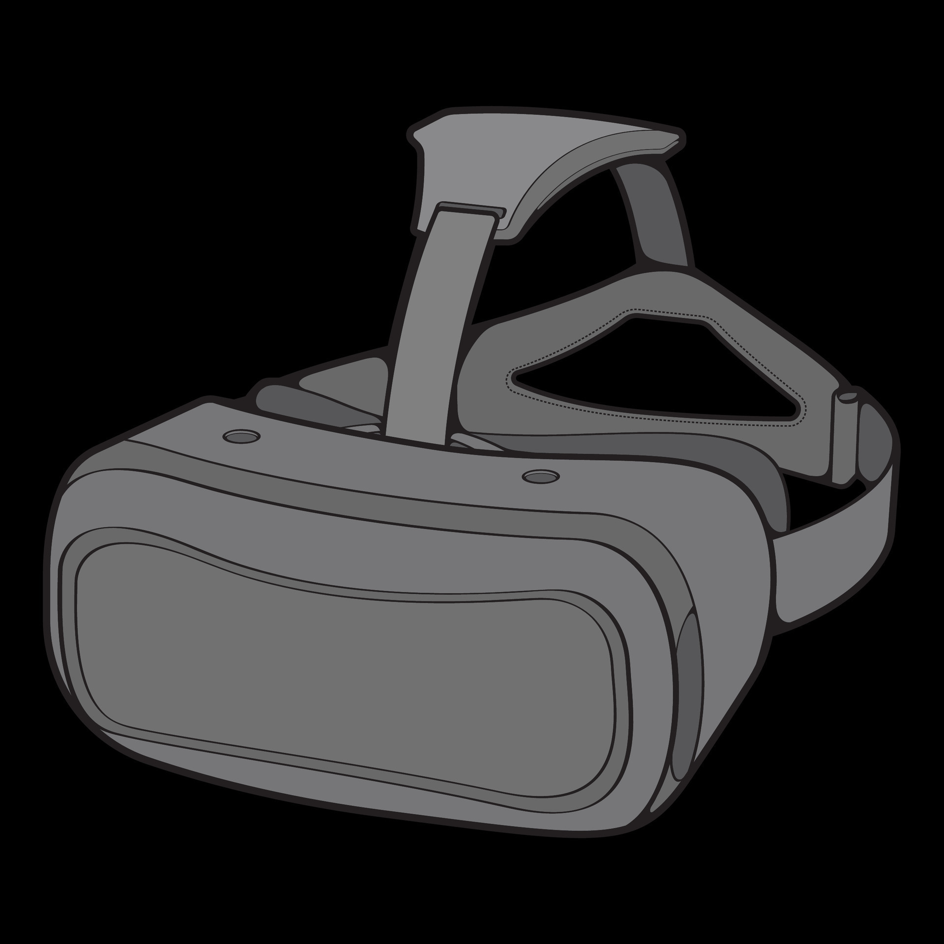 Virtual reality headset coloring drawing vector, Virtual reality