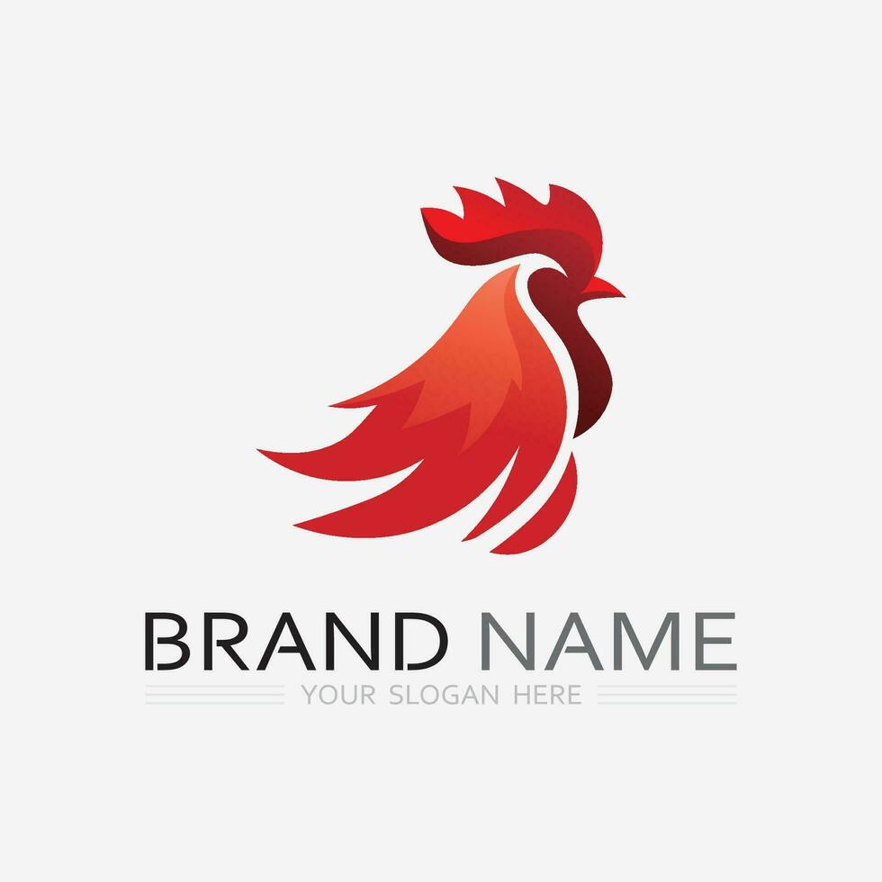 chicken logo  rooster and hen logo for poultry farming  animal logo vector illustration design