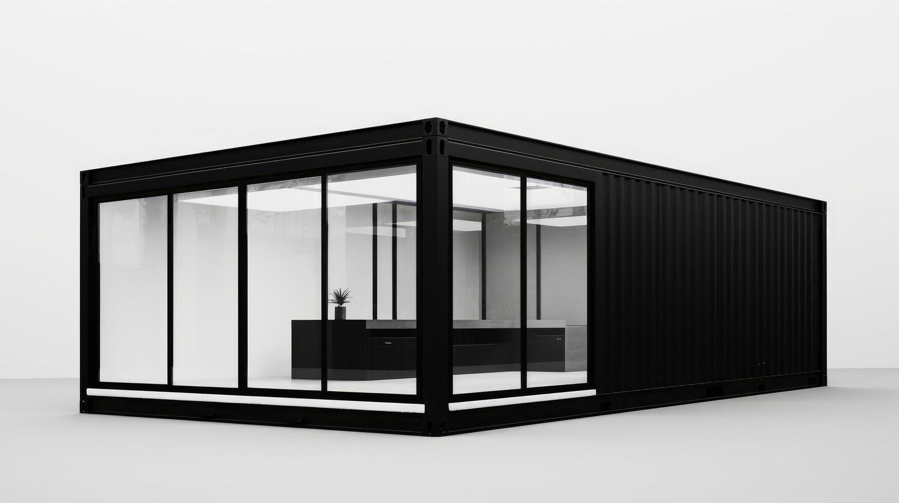 Mobile office buildings or container site office for construction site. Shipping container. Portable house and office cabins, illustration photo