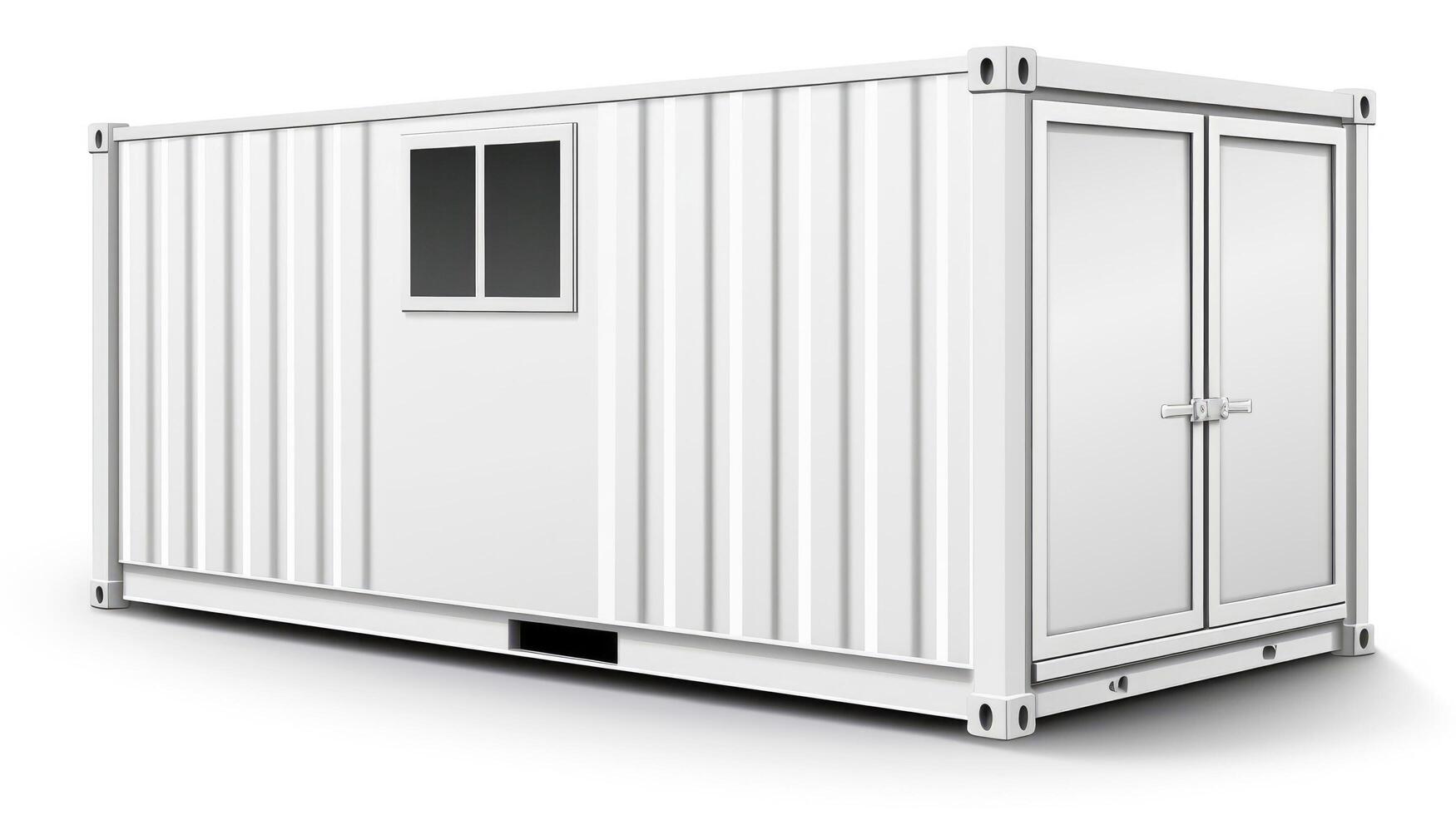 Mobile office buildings or container site office for construction site. Shipping container. Portable house and office cabins, illustration photo