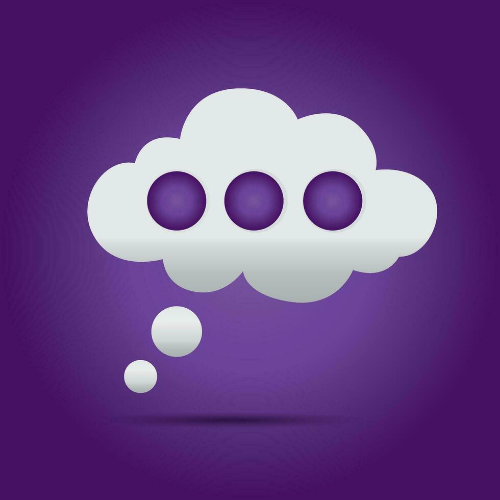 unique realistic speech cloud bubble chat message social media 3d icon isolated on background.Trendy and modern vector in 3d style.