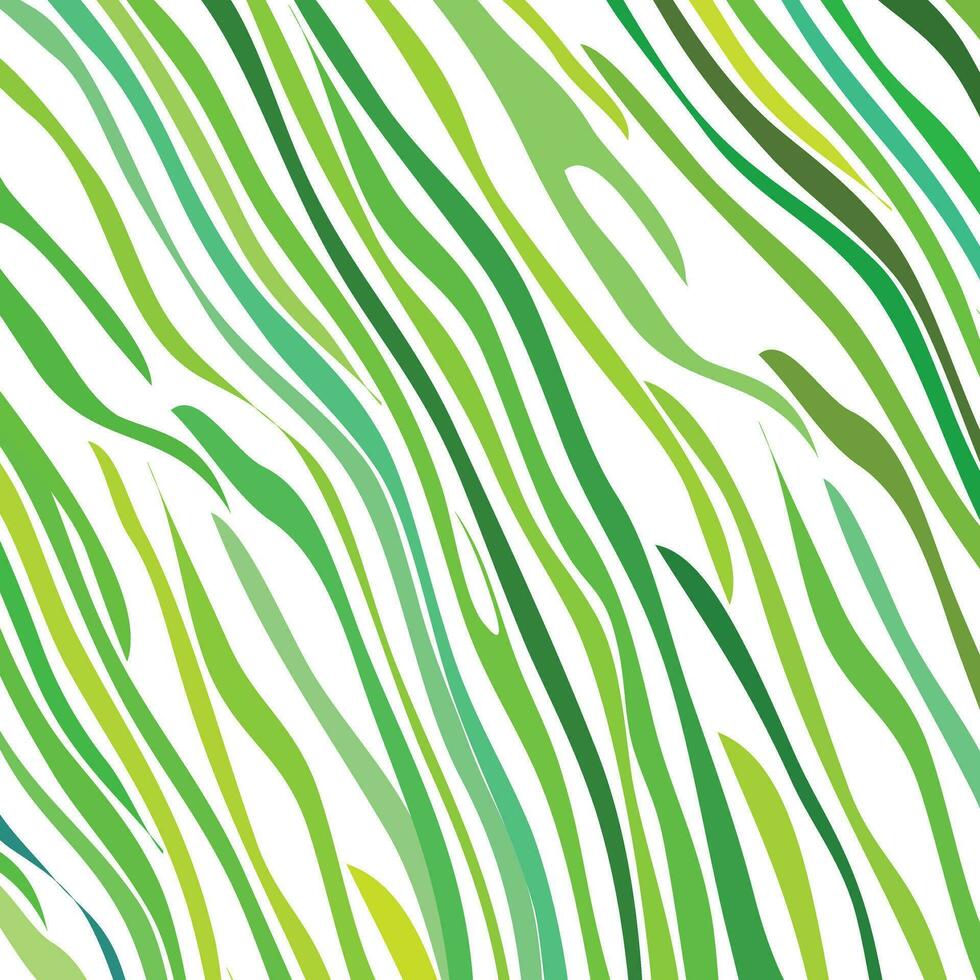 césped verde diagonal ondulado rayas de diferente ancho, olas repetir ecológico, vegano antecedentes. oblicuo mano dibujado torcido líneas, inclinado, inclinado manchas, tiras, barras modelo. a rayas textura. vector