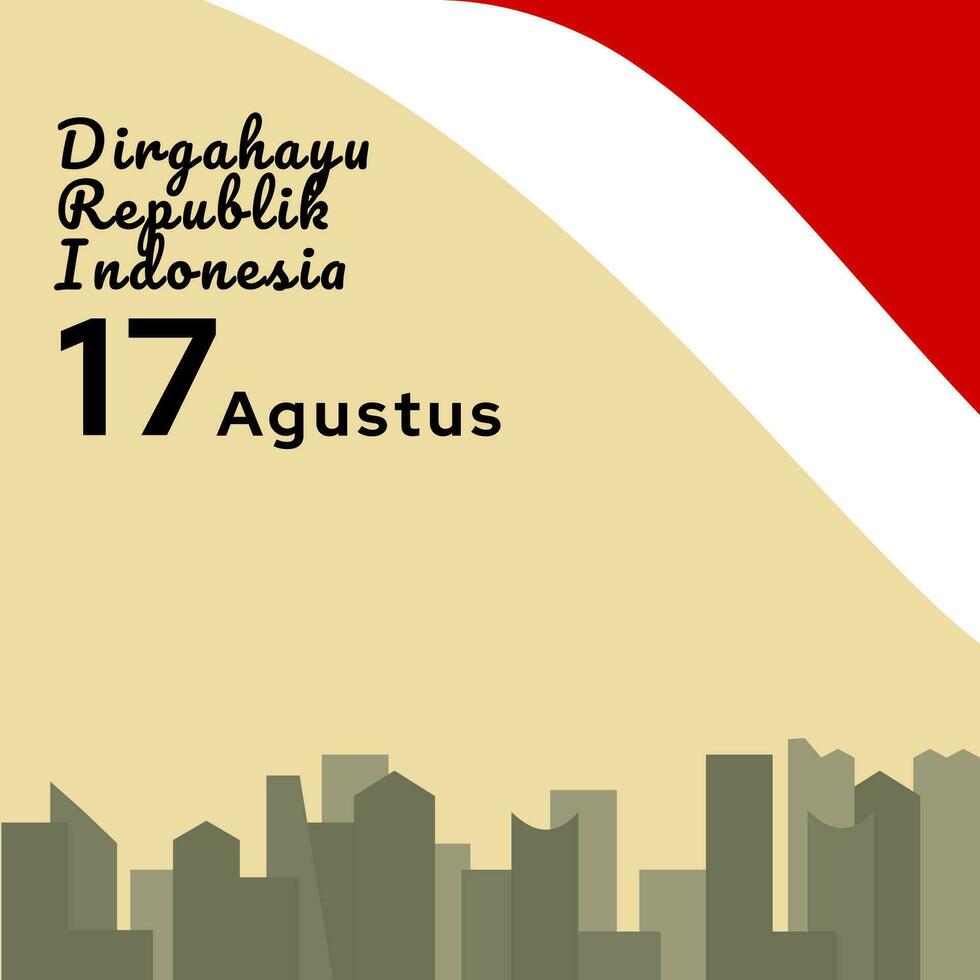 indonesio independencia día bandera modelo. dirgahayu republik Indonesia antecedentes. vector ilustración