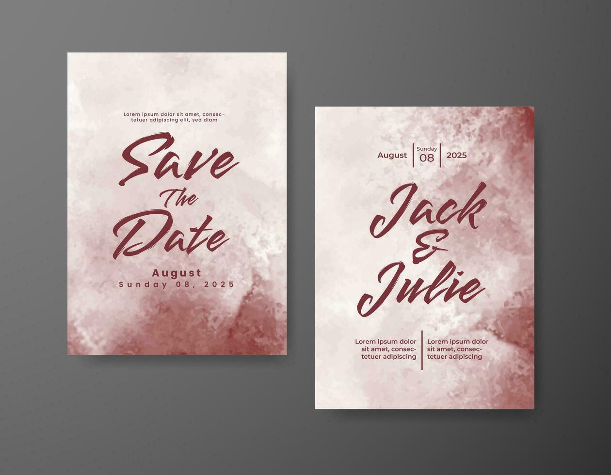 Save the date with watercolor background. Design for your invitation. vector