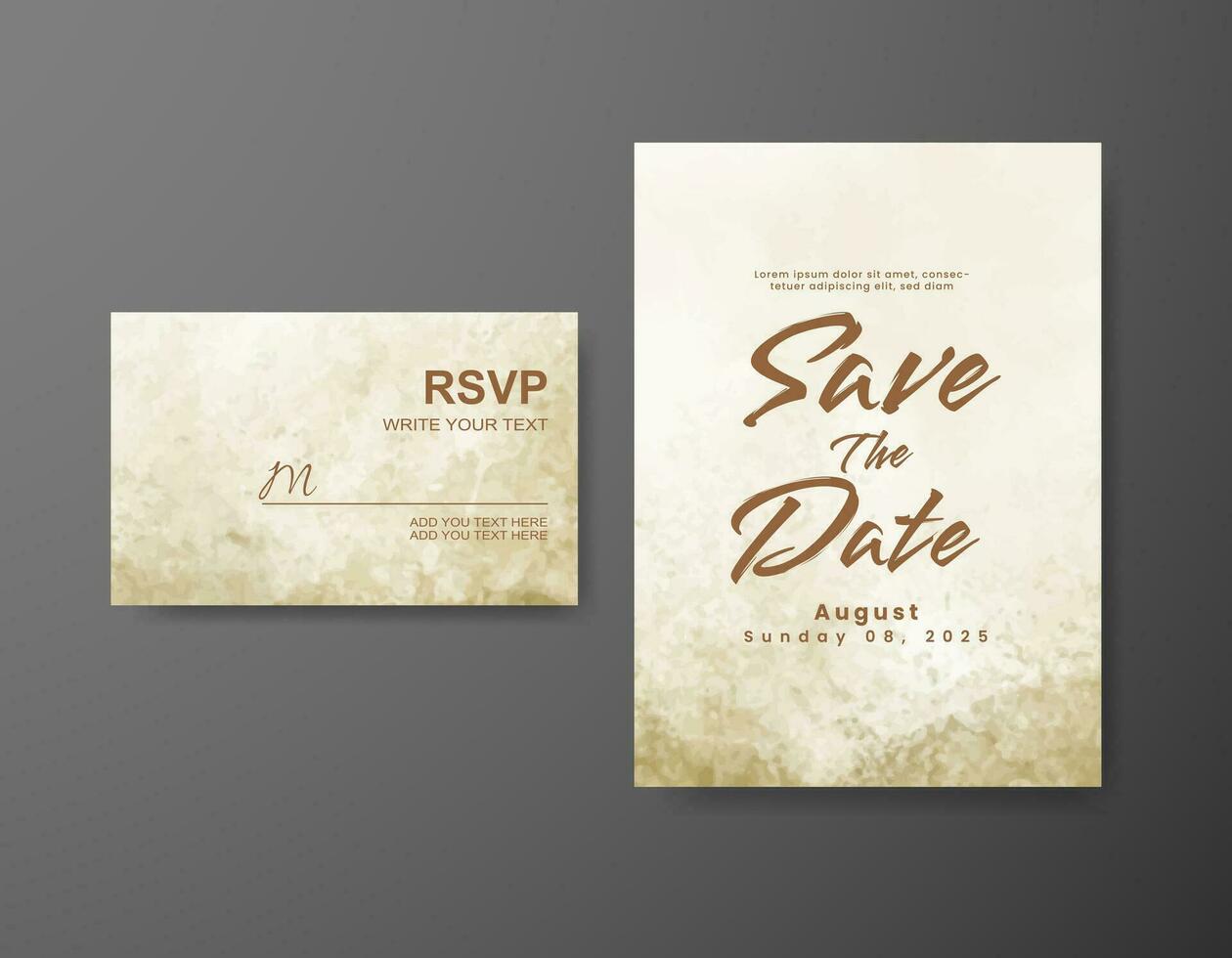 Save the date with watercolor background. Design for your invitation. vector