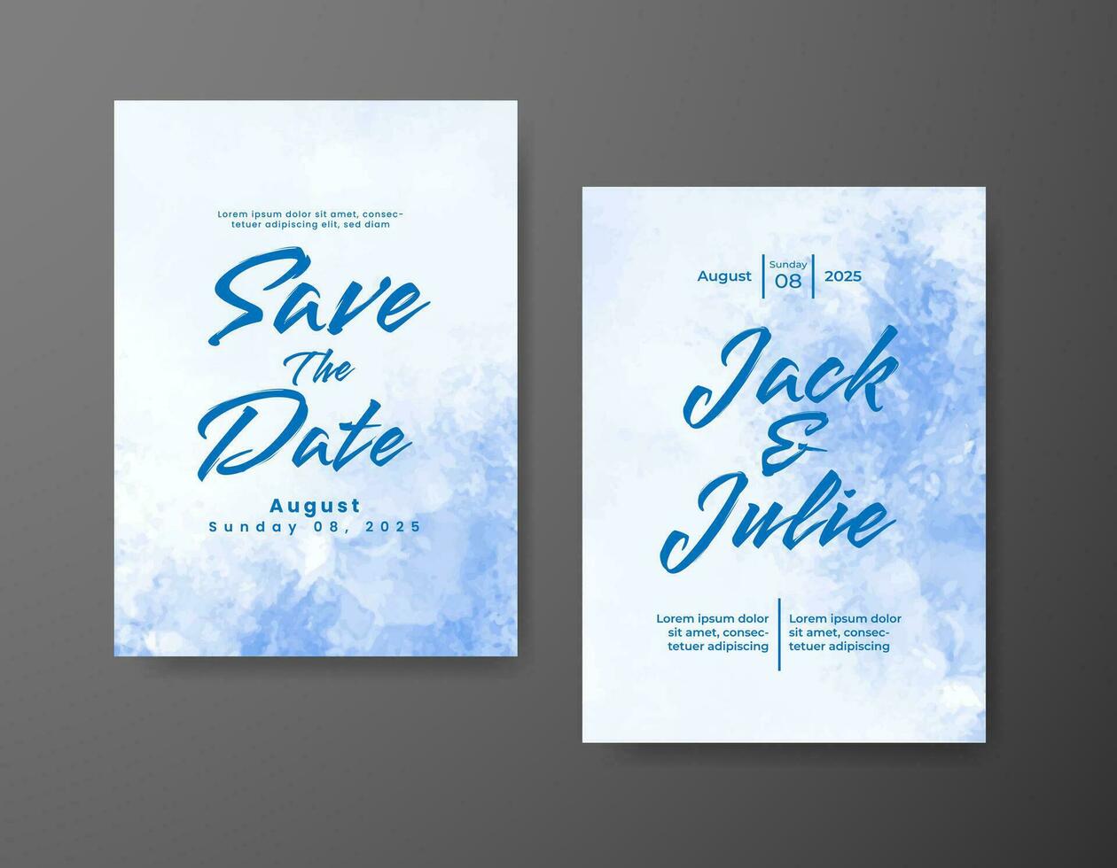 Save the date with watercolor background. Design for your invitation. vector