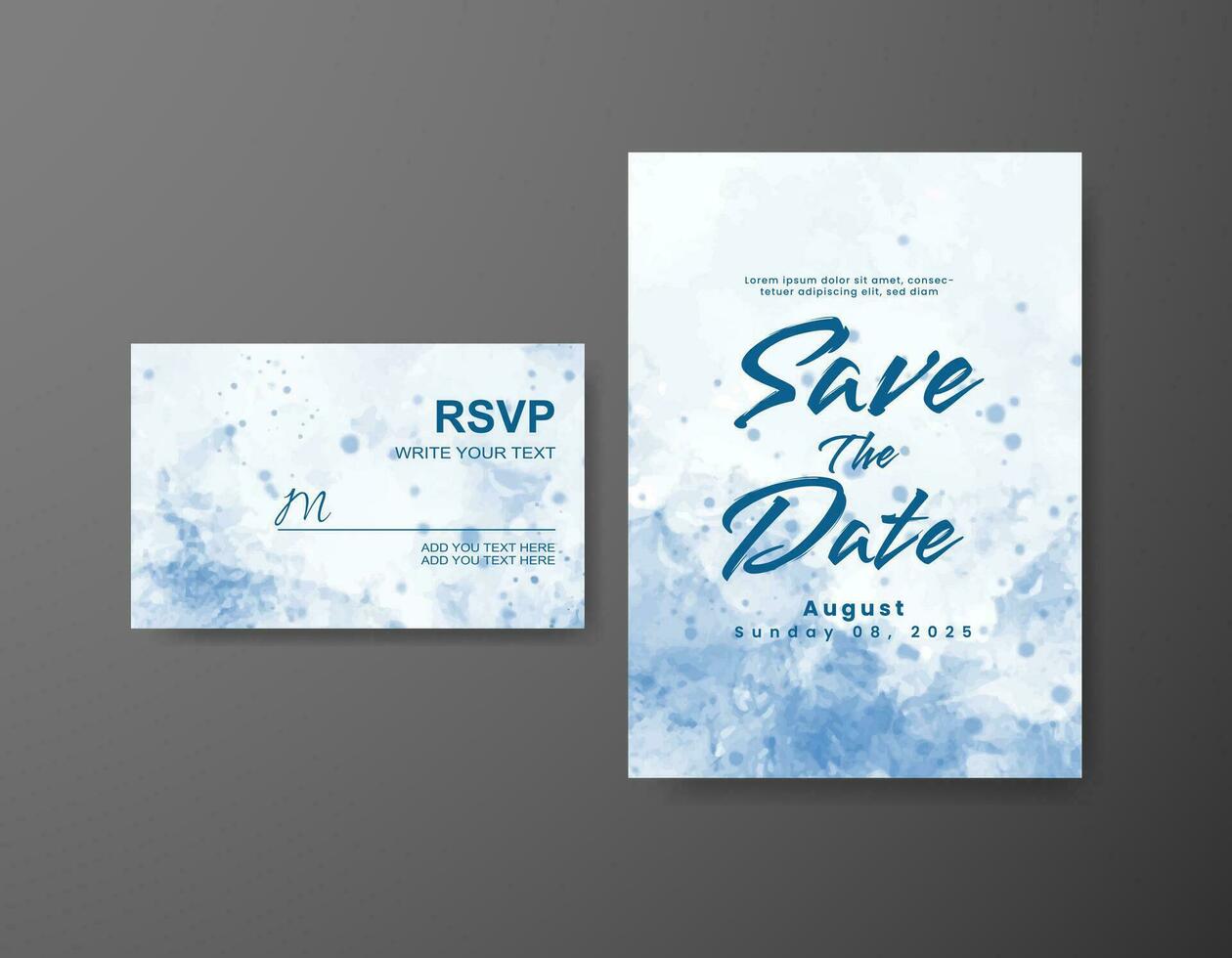 Save the date with watercolor background. Design for your invitation. vector