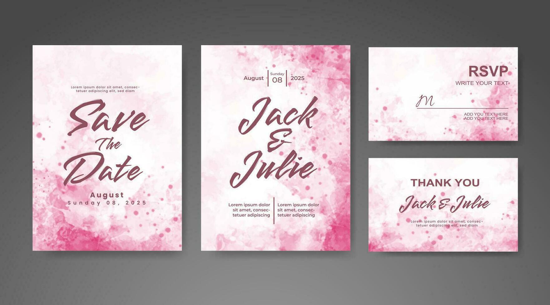 Save the date with watercolor background. Design for your invitation. vector