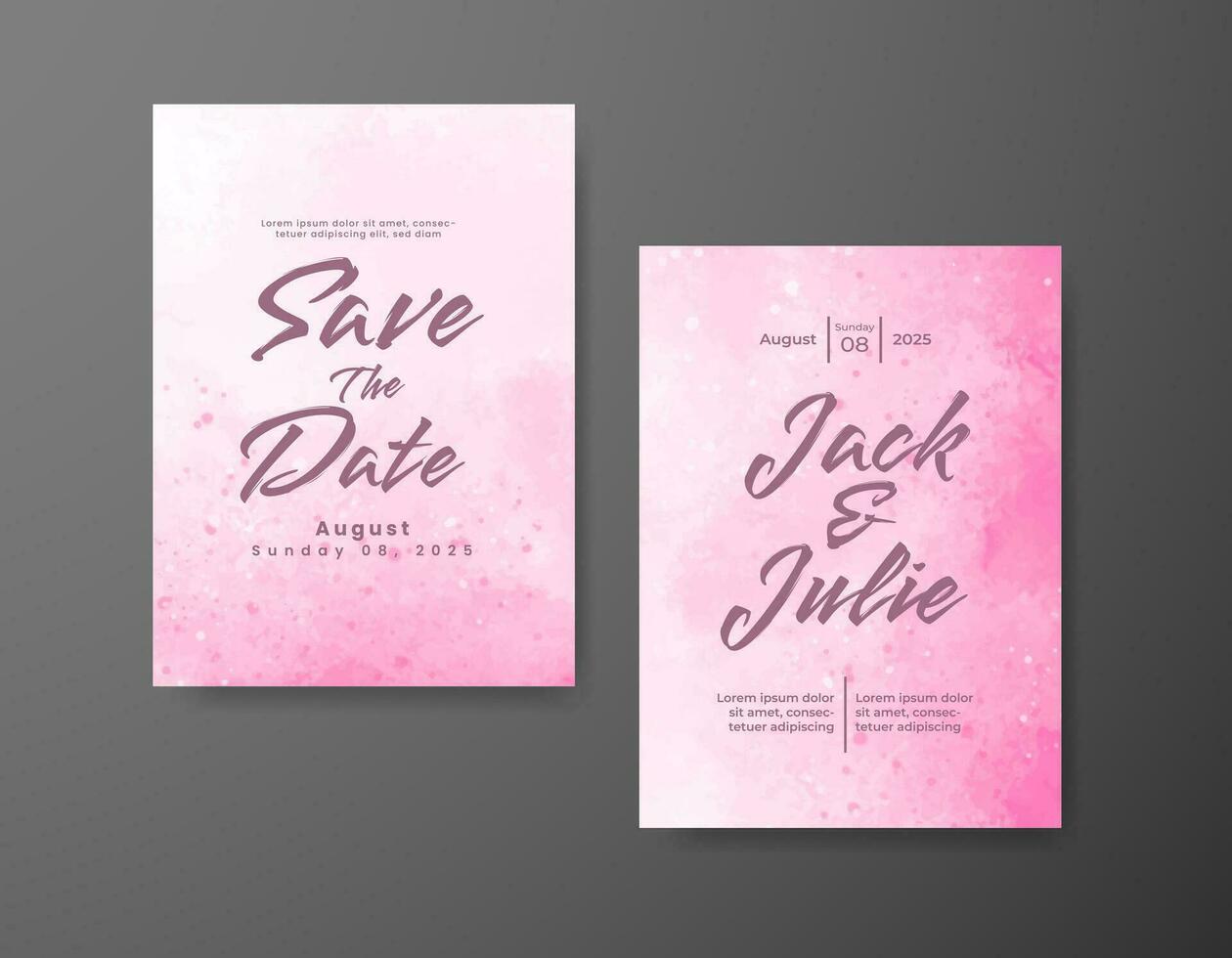 Save the date with watercolor background. Design for your invitation. vector