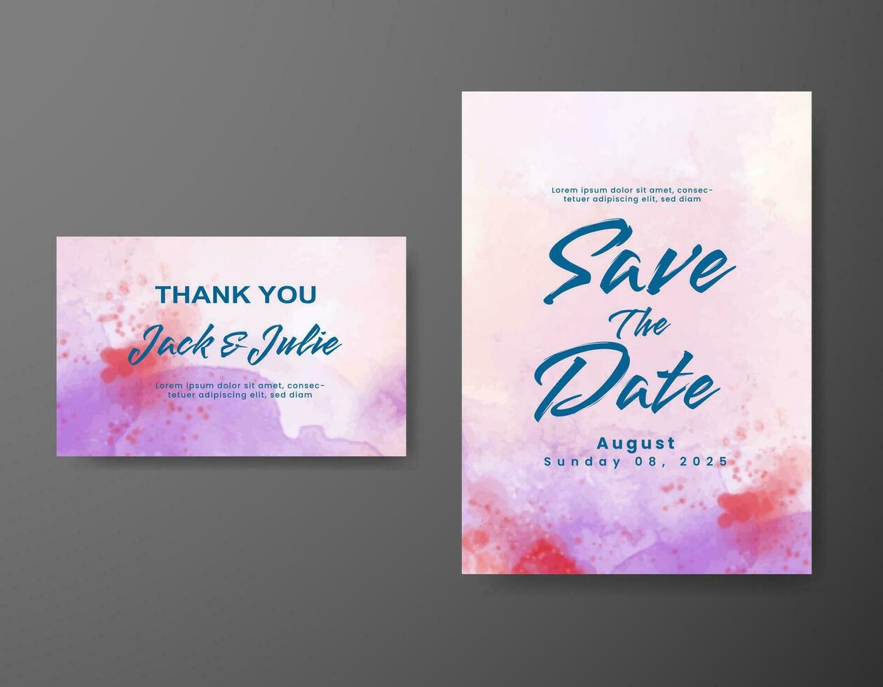 Save the date with watercolor background. Design for your invitation. vector