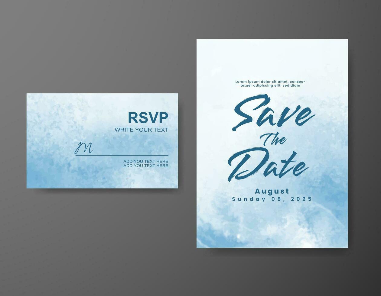 Save the date with watercolor background. Design for your invitation. vector