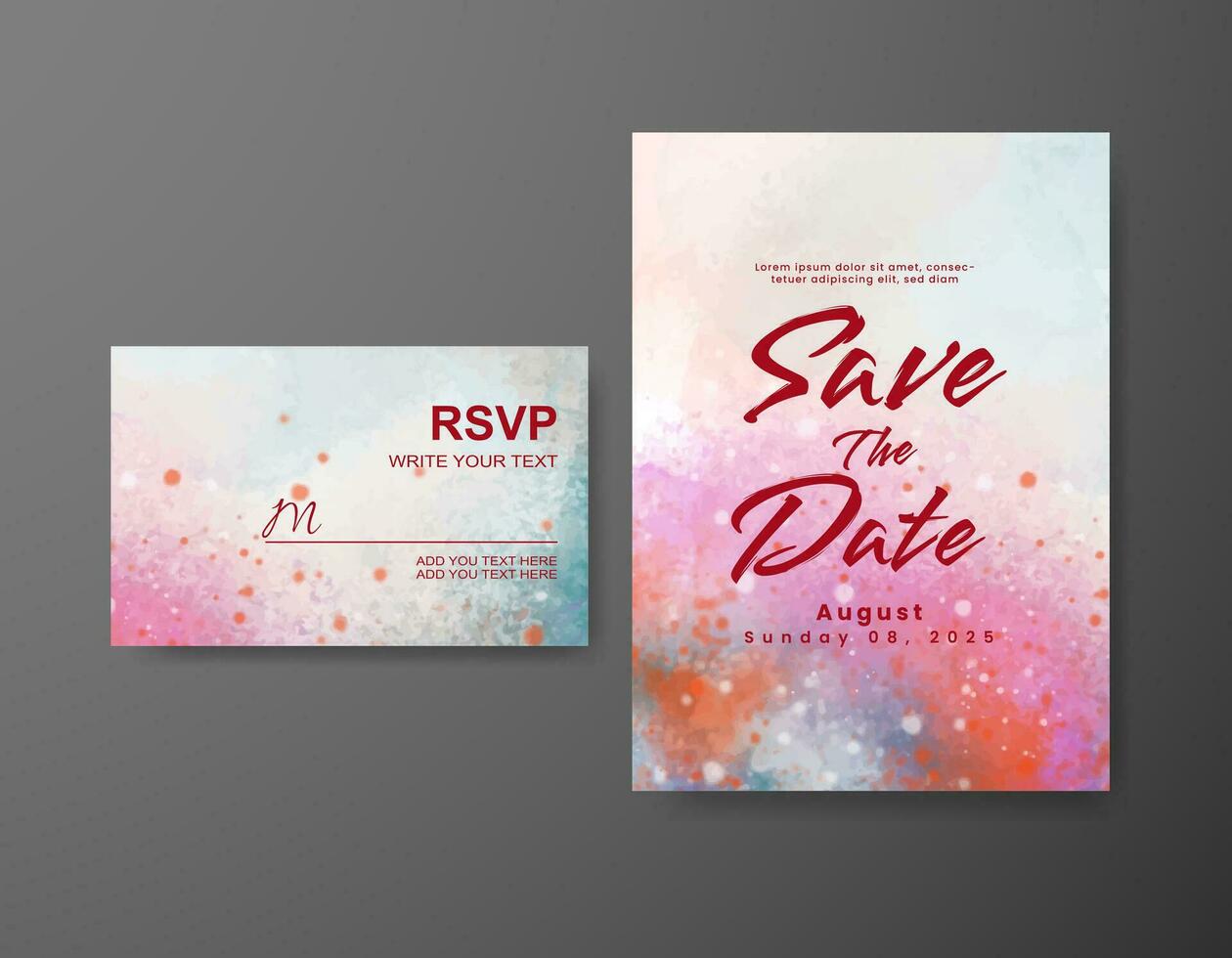 guardar la fecha con fondo de acuarela. diseño para su invitación. vector