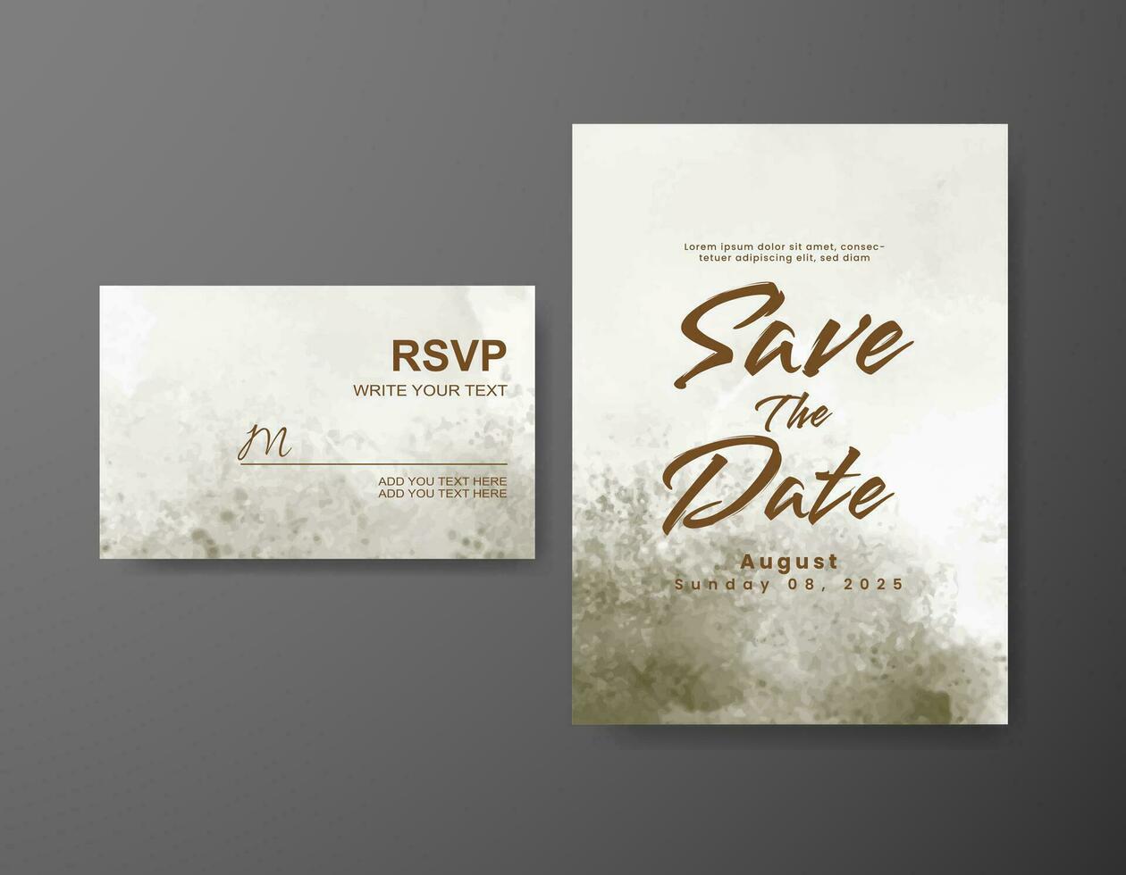 Save the date with watercolor background. Design for your invitation. vector