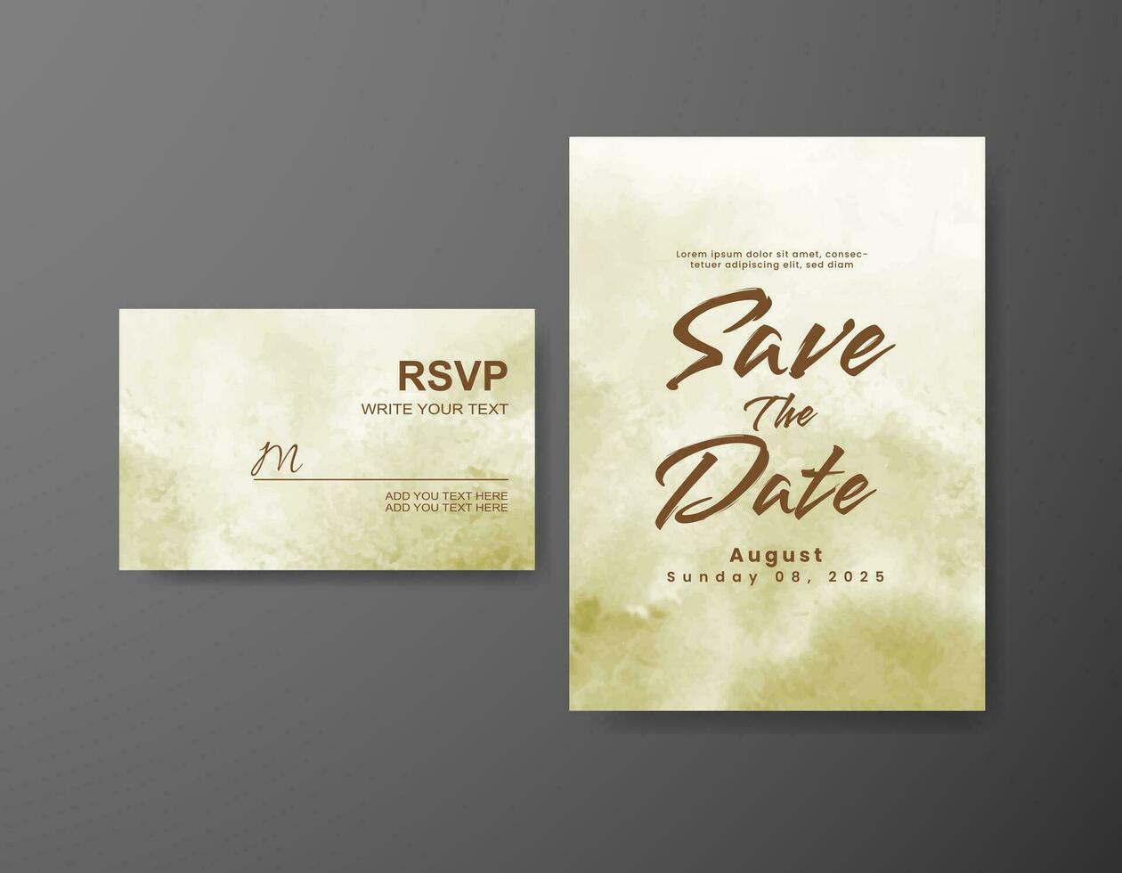 Save the date with watercolor background. Design for your invitation. vector