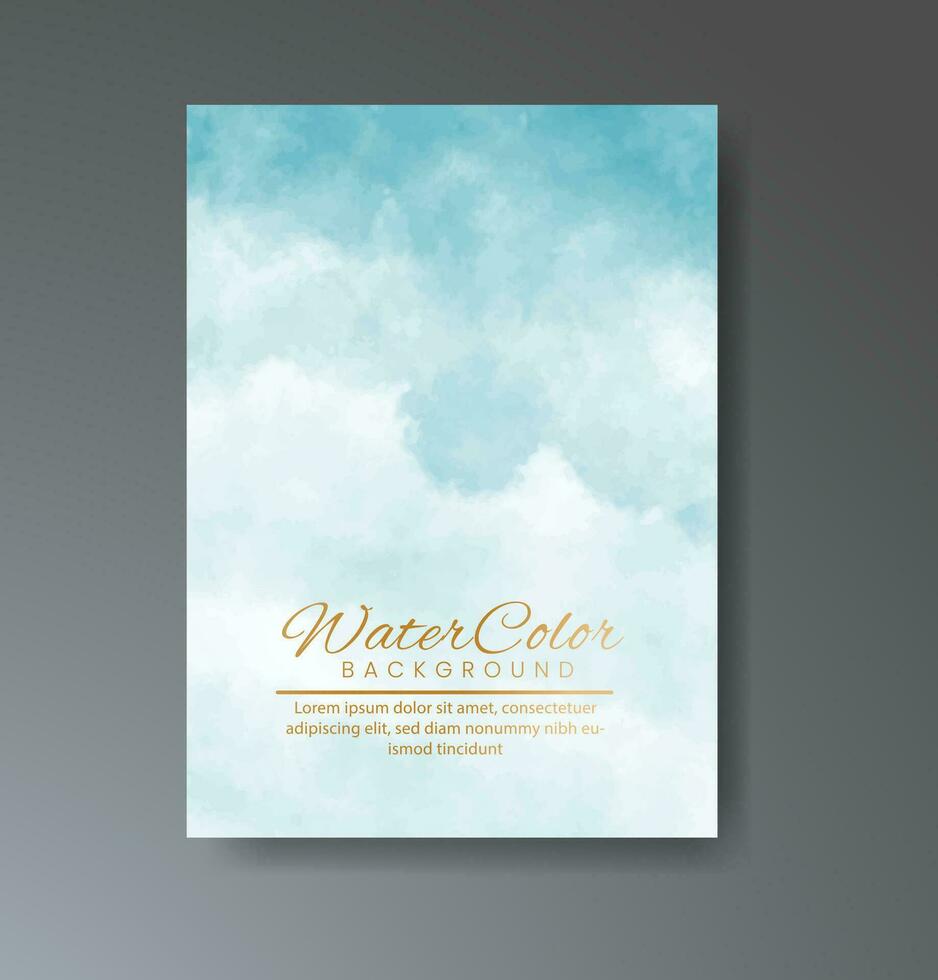 Cover template with watercolor background. Design for your cover, date, postcard, banner, logo. vector