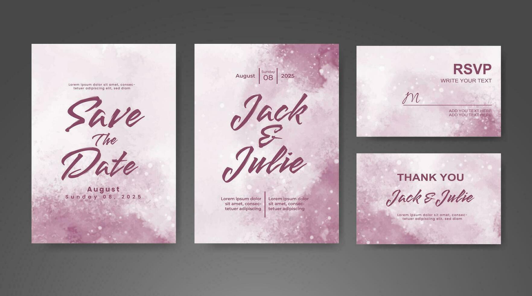 Save the date with watercolor background. Design for your invitation. vector