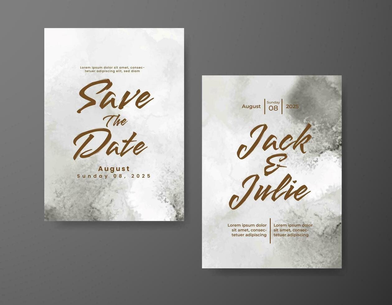 Save the date with watercolor background. Design for your invitation. vector