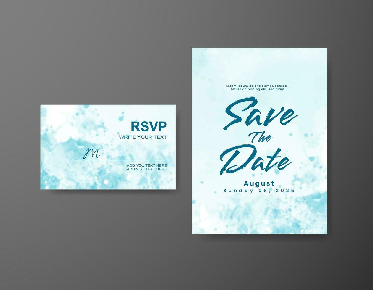 Save the date with watercolor background. Design for your invitation. vector