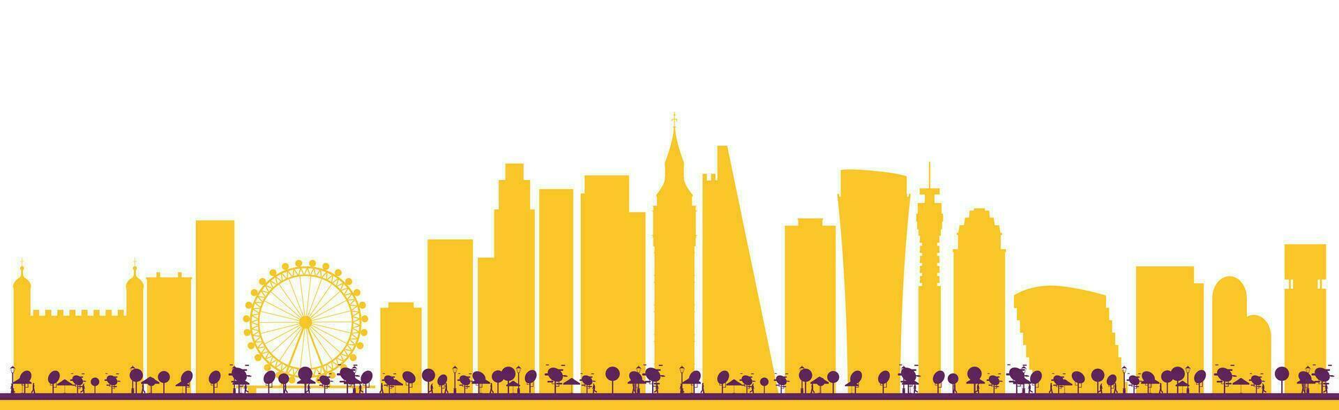 London city skyline silhouette. vector