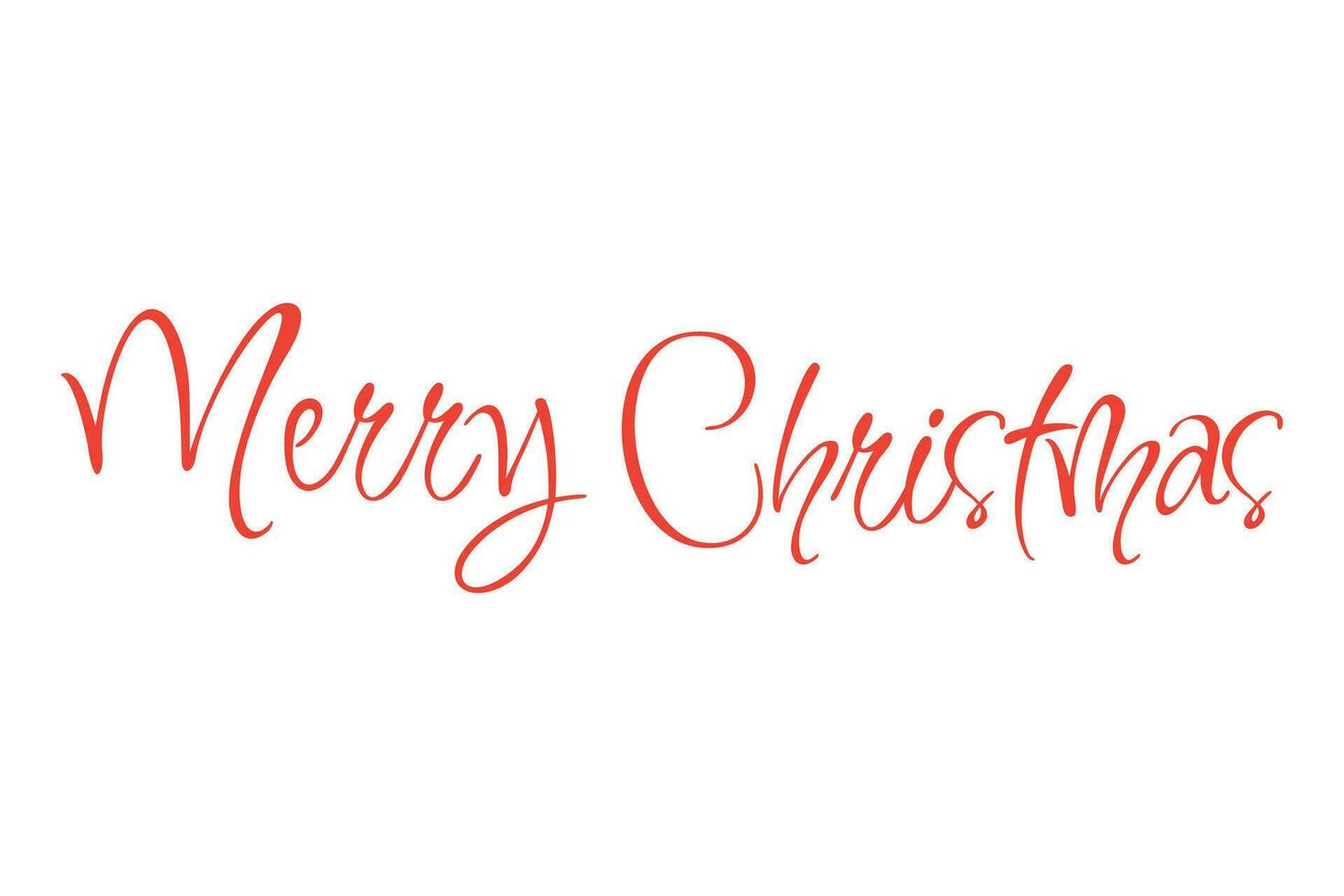 Merry Christmas, calligraphic hand lettering isolated on a white background. Vector holiday illustration elements. Merry Christmas calligraphic script