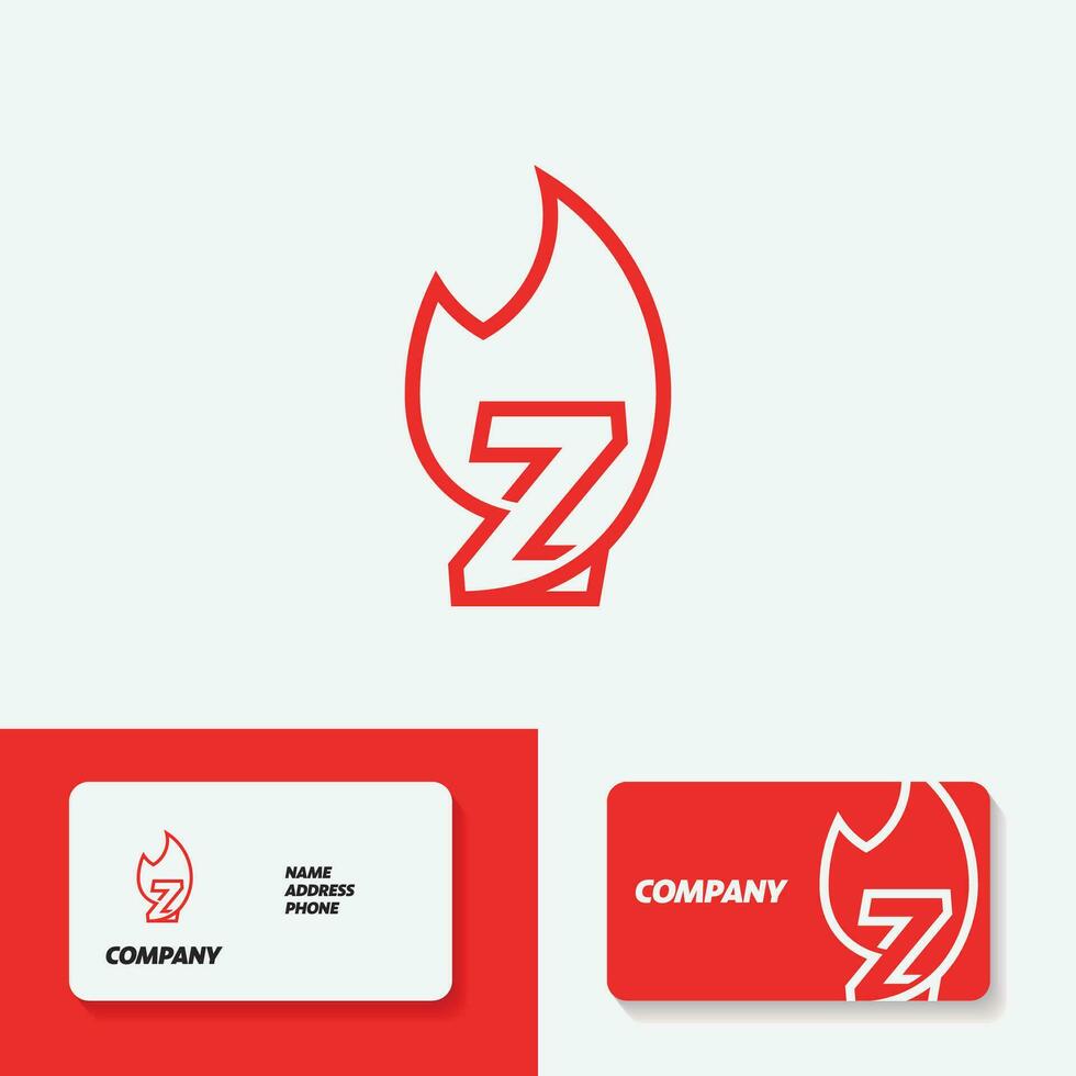 Fire Alphabet Logo Z vector
