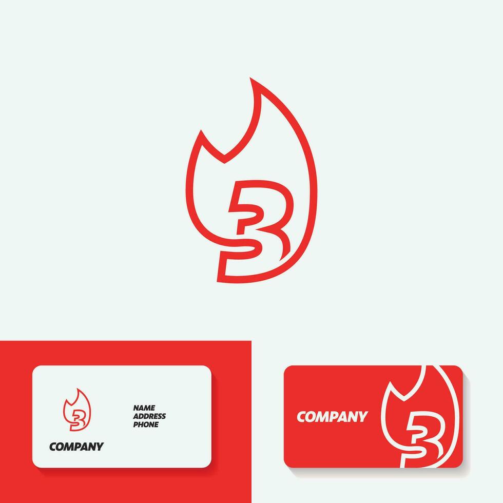 Fire Numeric Logo 3 vector