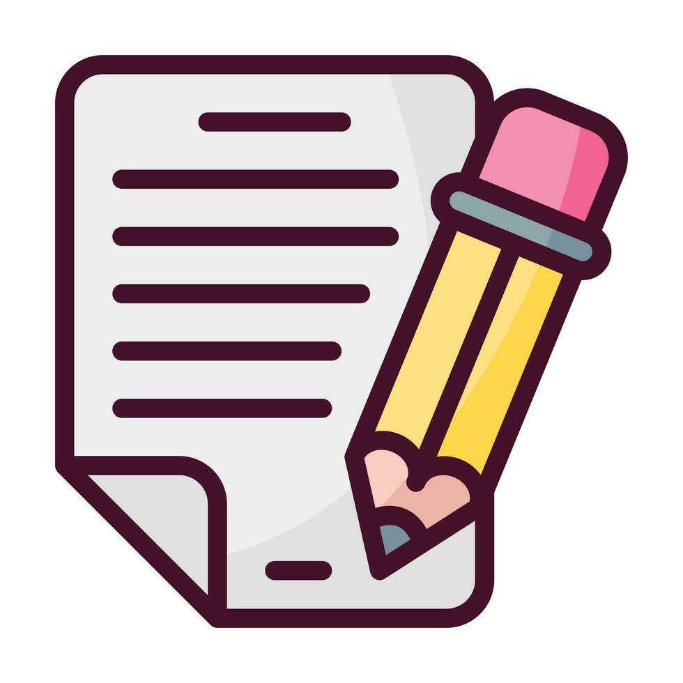 Writing fill outline icon vector