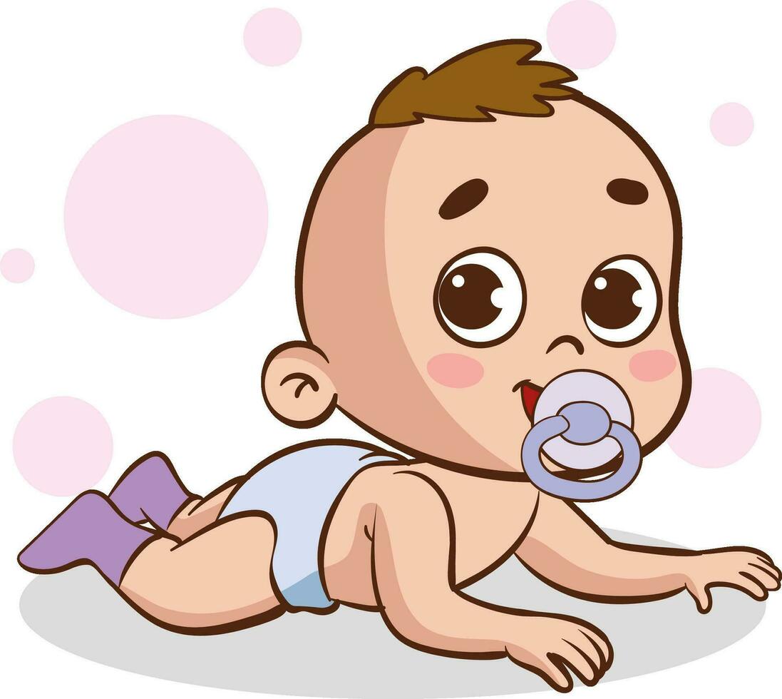vector illustration cute happy baby