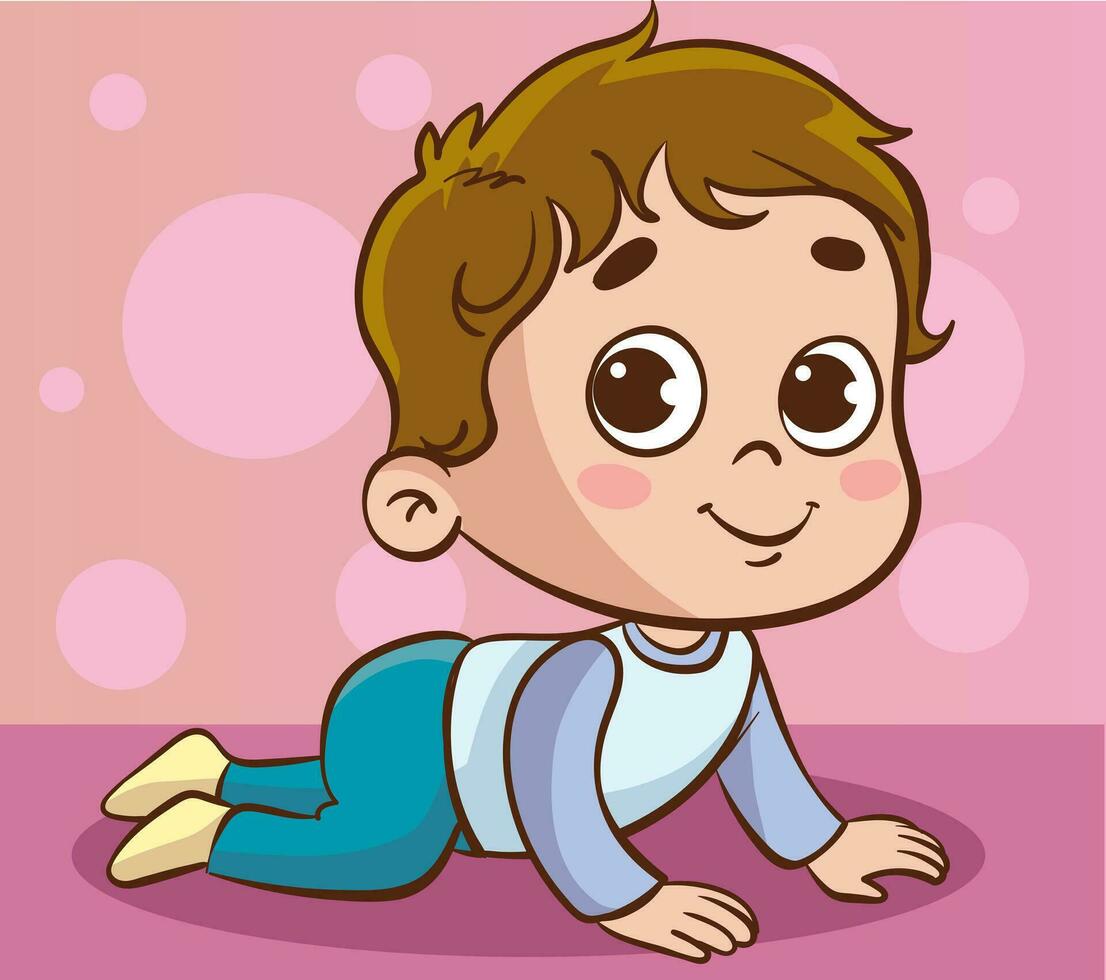 vector illustration cute happy baby