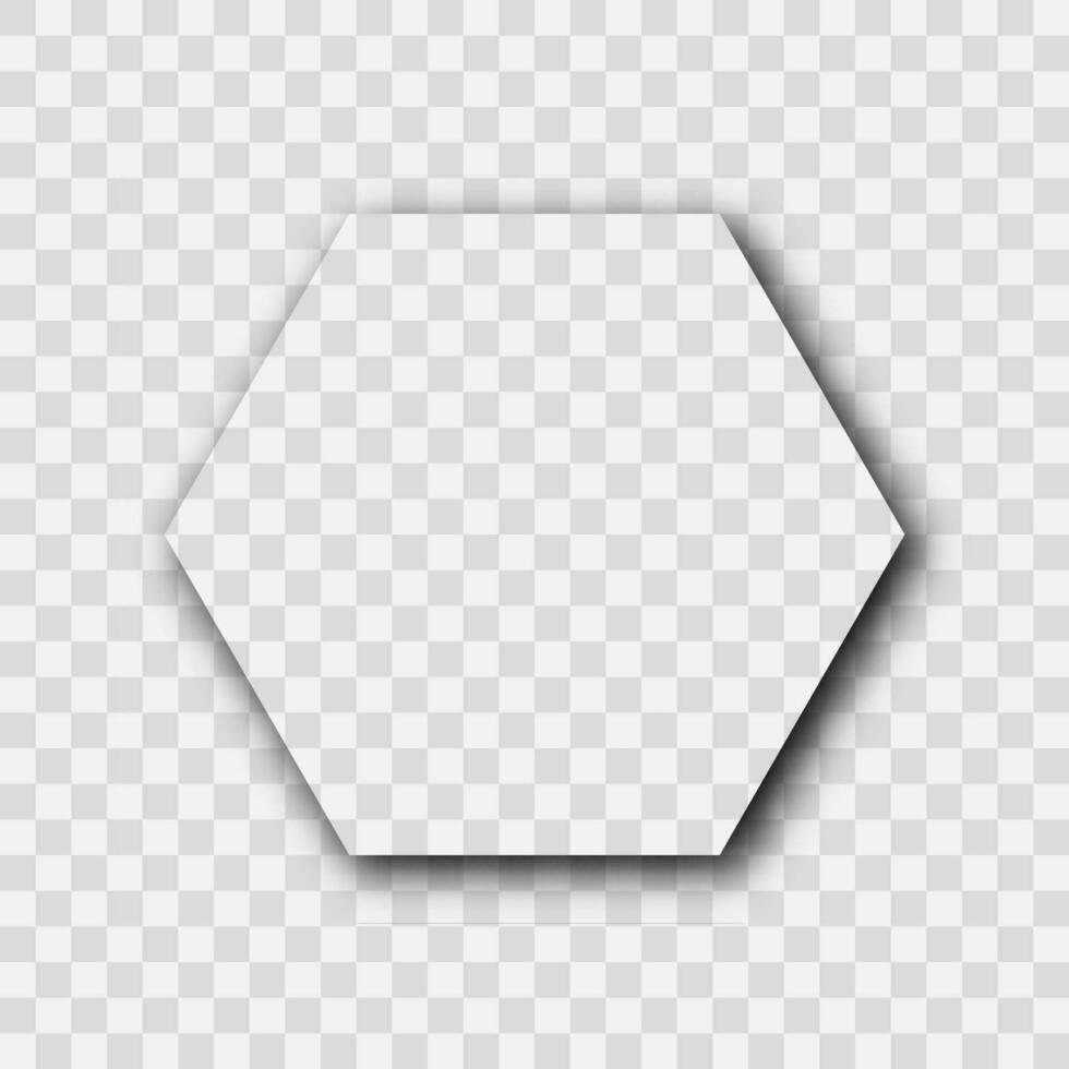 Dark realistic shadow. Hexagon shadow vector