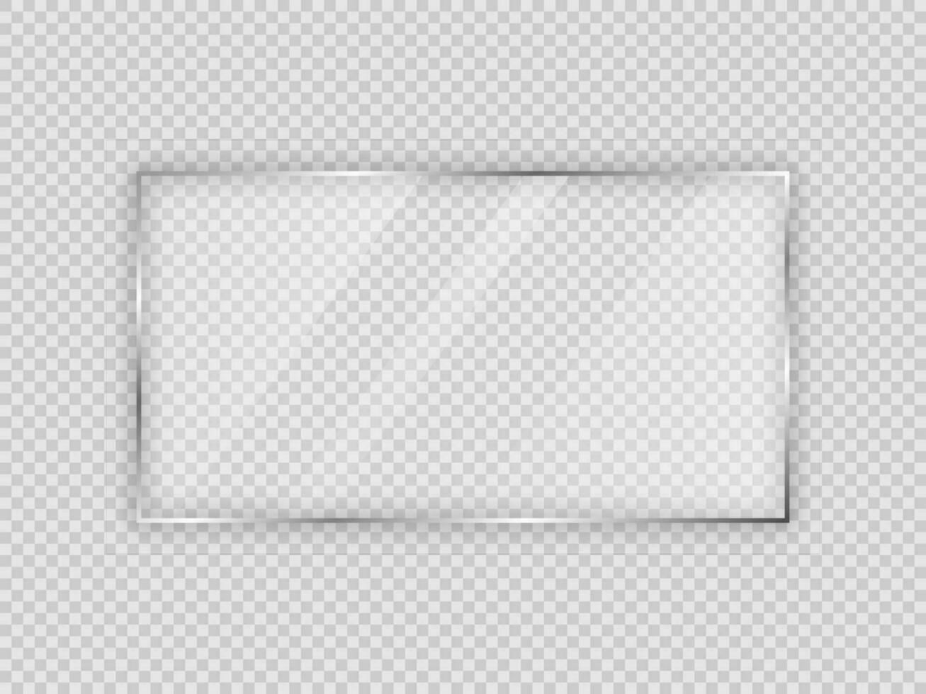 Glass plate in rectangular frame vector