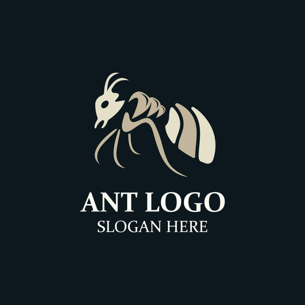 Ant logo design silhouette. Isolated animal ants on background design template vector