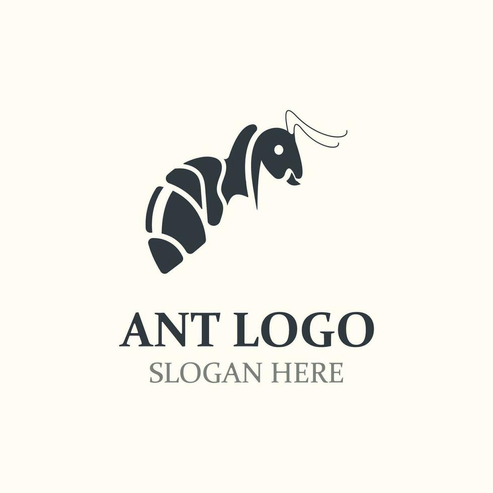 Ant logo design silhouette. Isolated animal ants on background design template vector