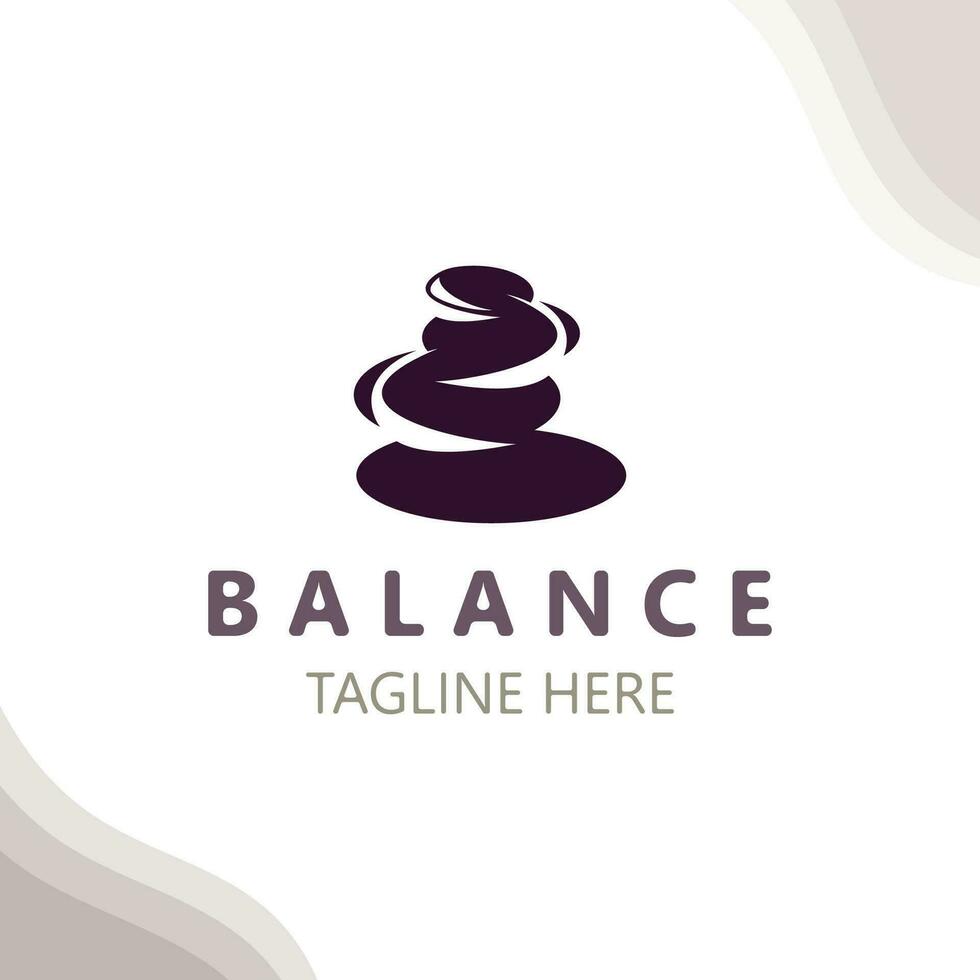 Balance stone logo massage stone yoga, rock arrangement for spa and health meditation symbol vector