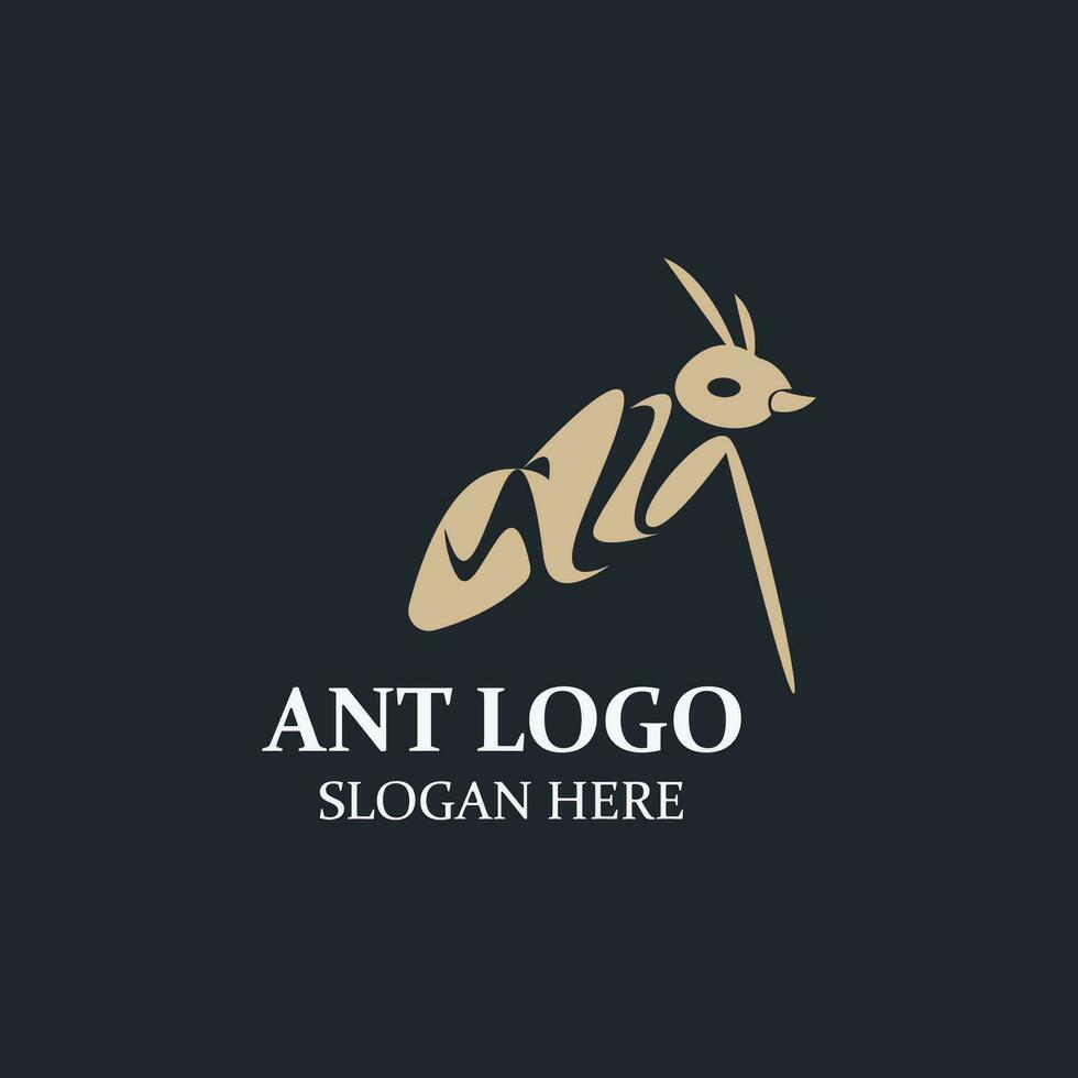 Ant logo design silhouette. Isolated animal ants on background design template vector