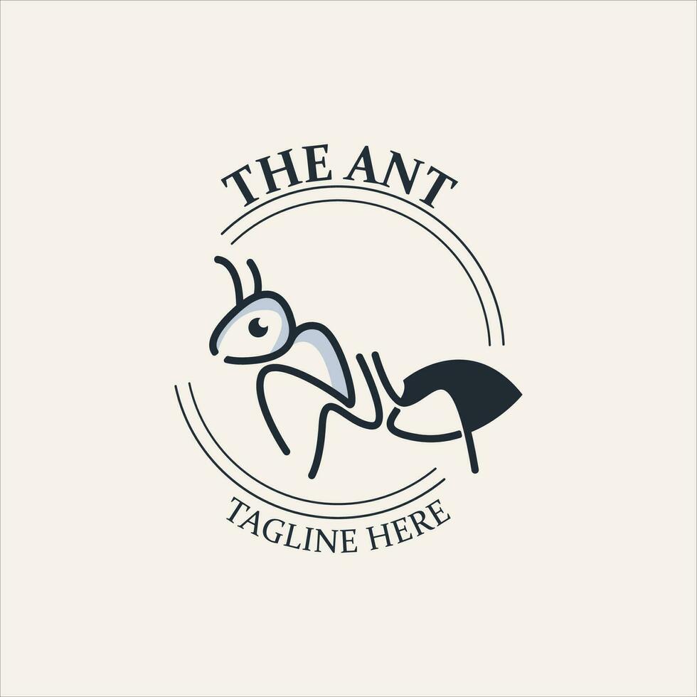 Ant logo design silhouette. Isolated animal ants on background design template vector