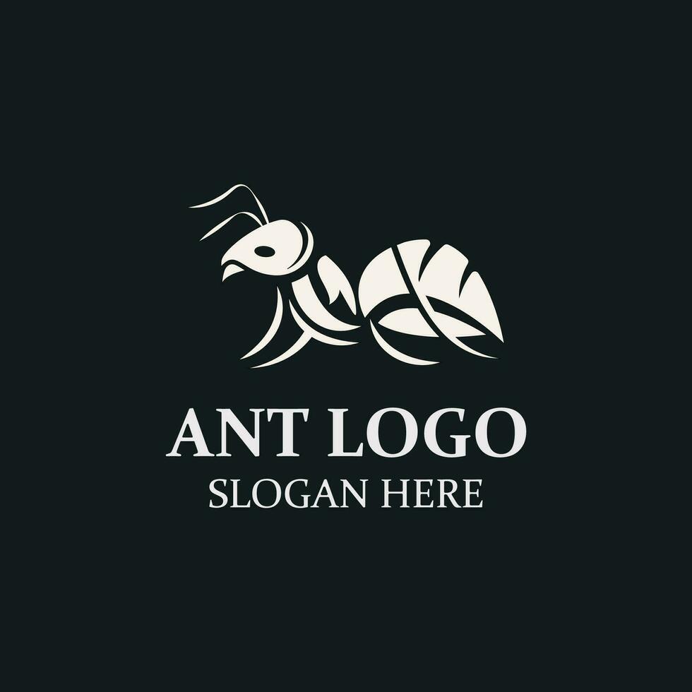 Ant logo design silhouette. Isolated animal ants on background design template vector