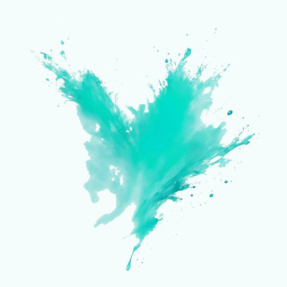 color aqua paint splashes on white vector