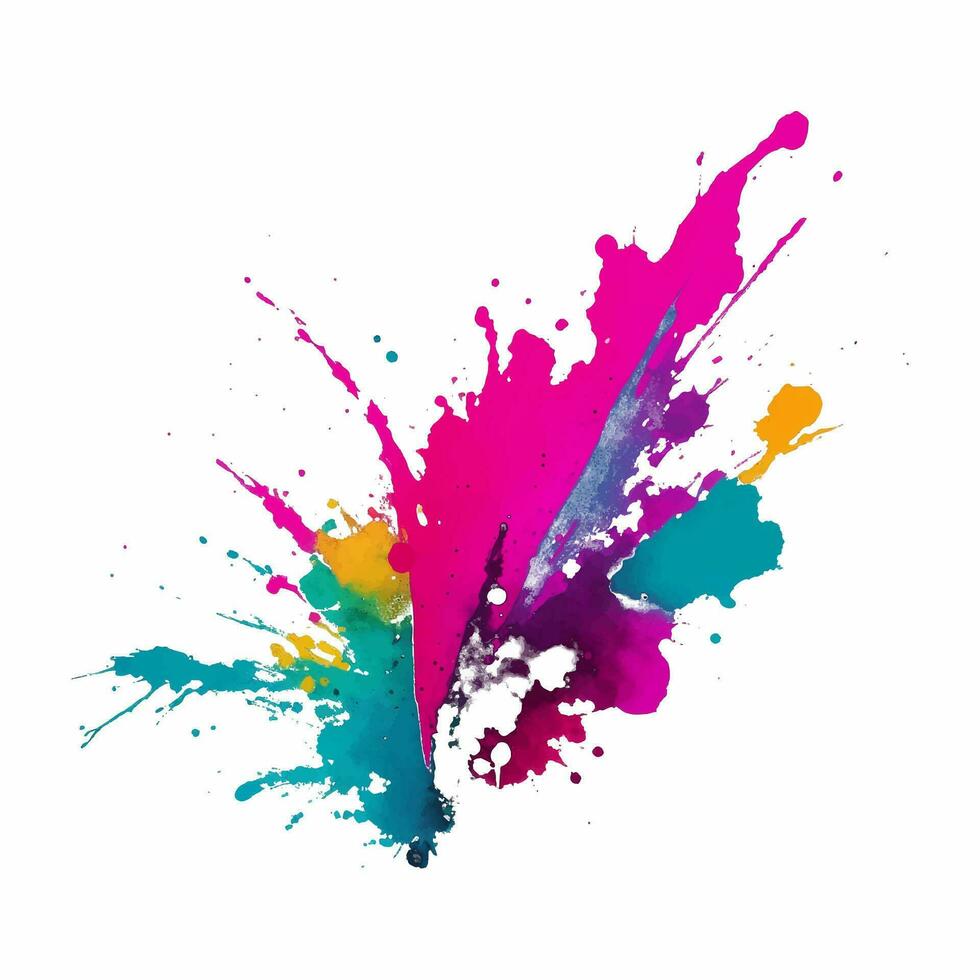 colorful ink splashes, vector illustration