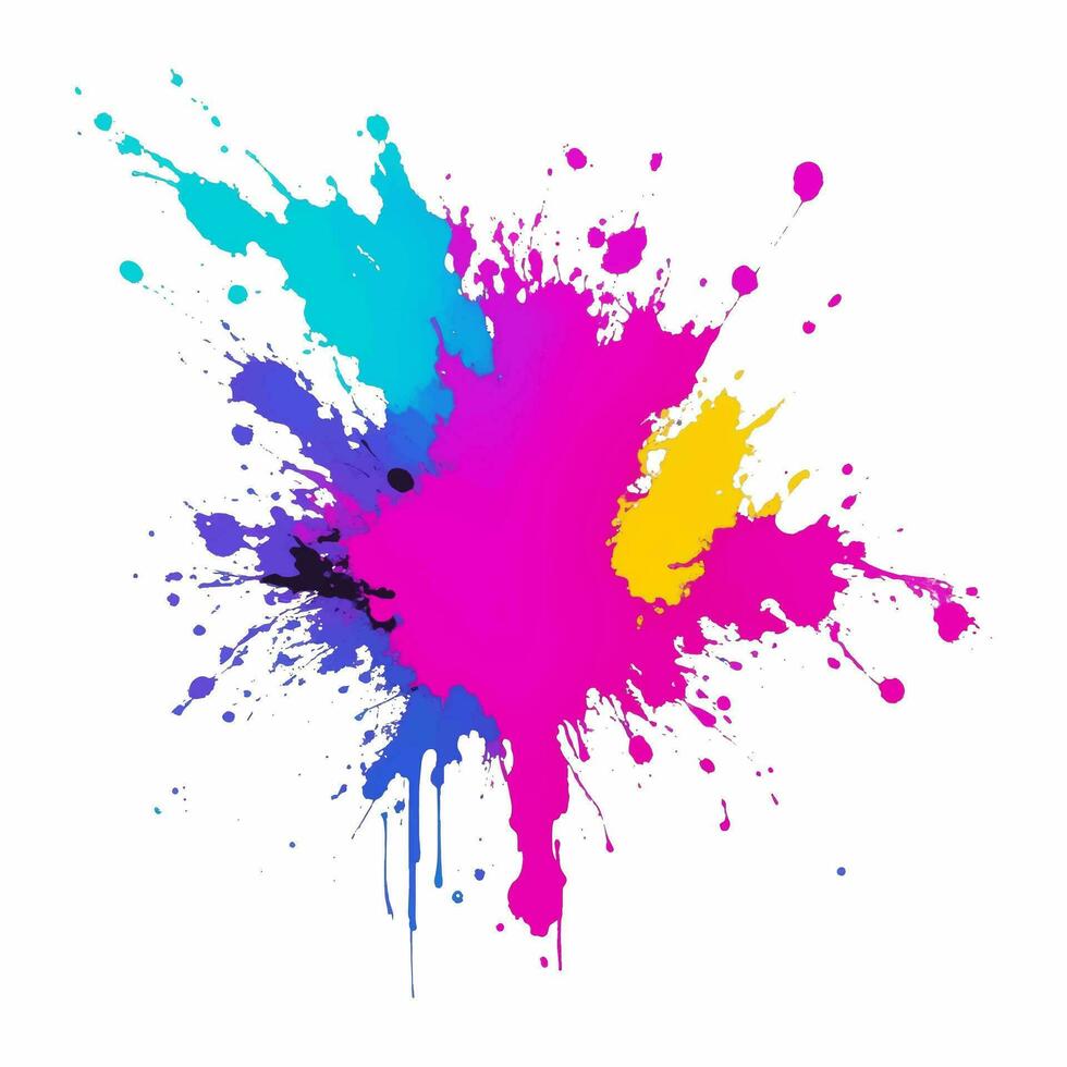 colorful ink splashes, vector illustration