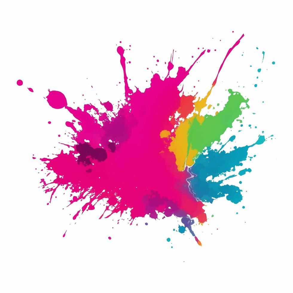 colorful ink splashes, vector illustration