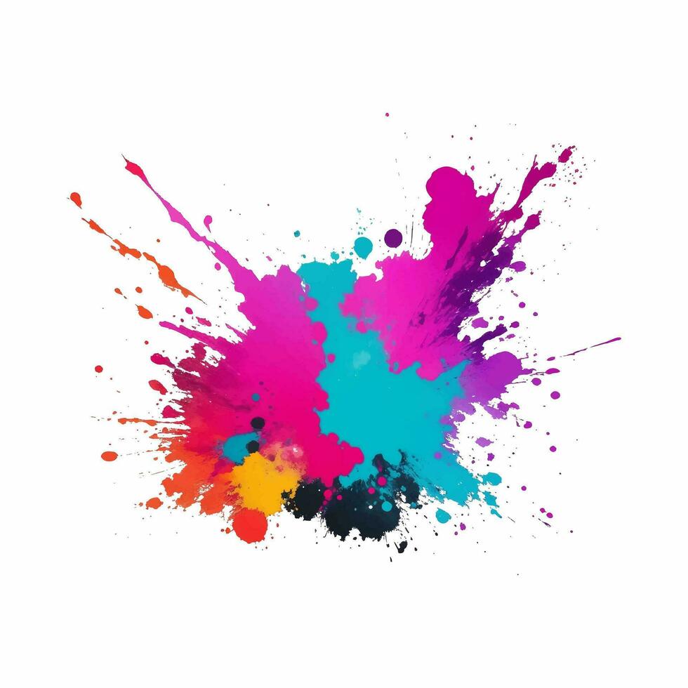 colorful ink splashes, vector illustration