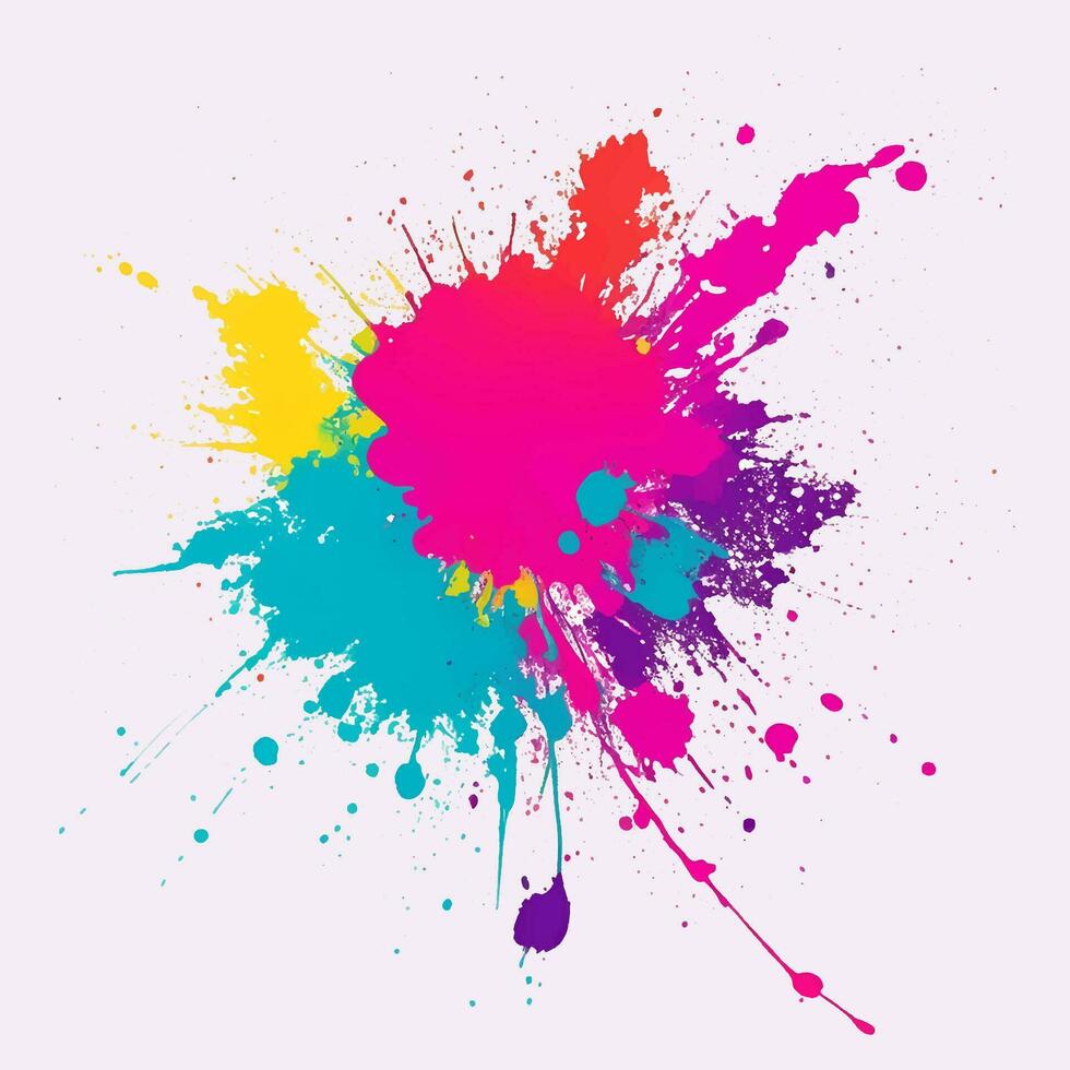 color ink splashes on white vector