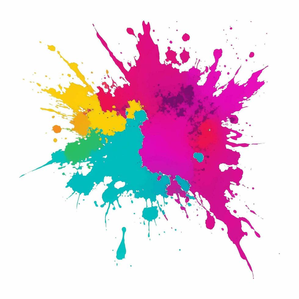 colorful ink splashes, vector illustration