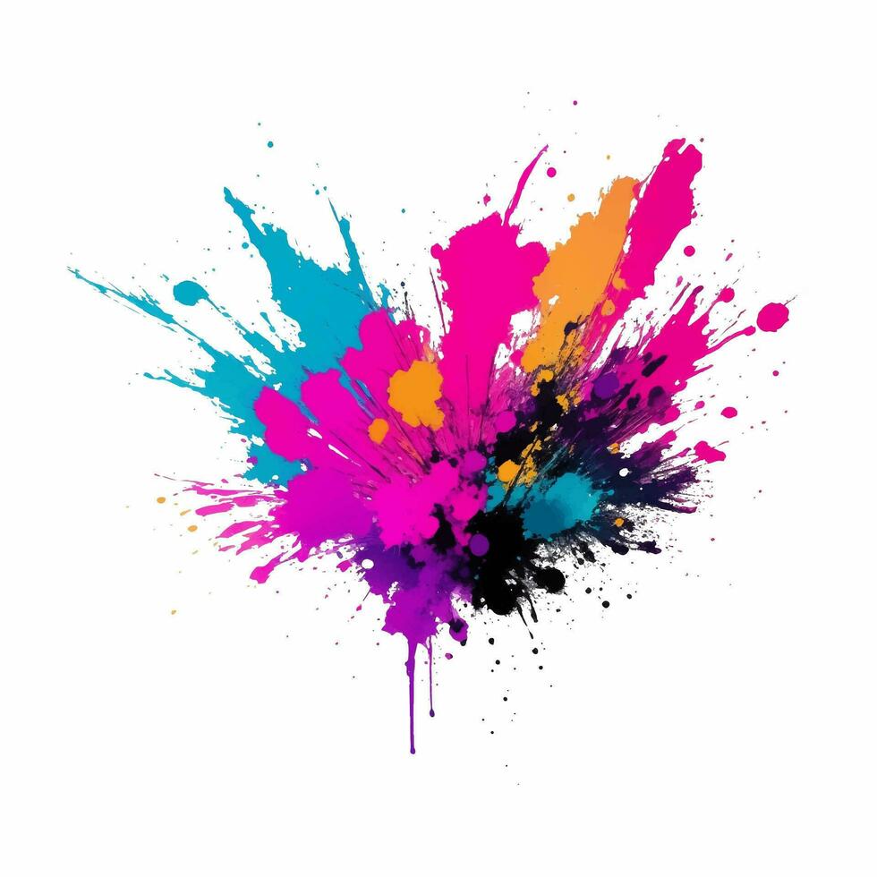 colorful ink splashes, vector illustration