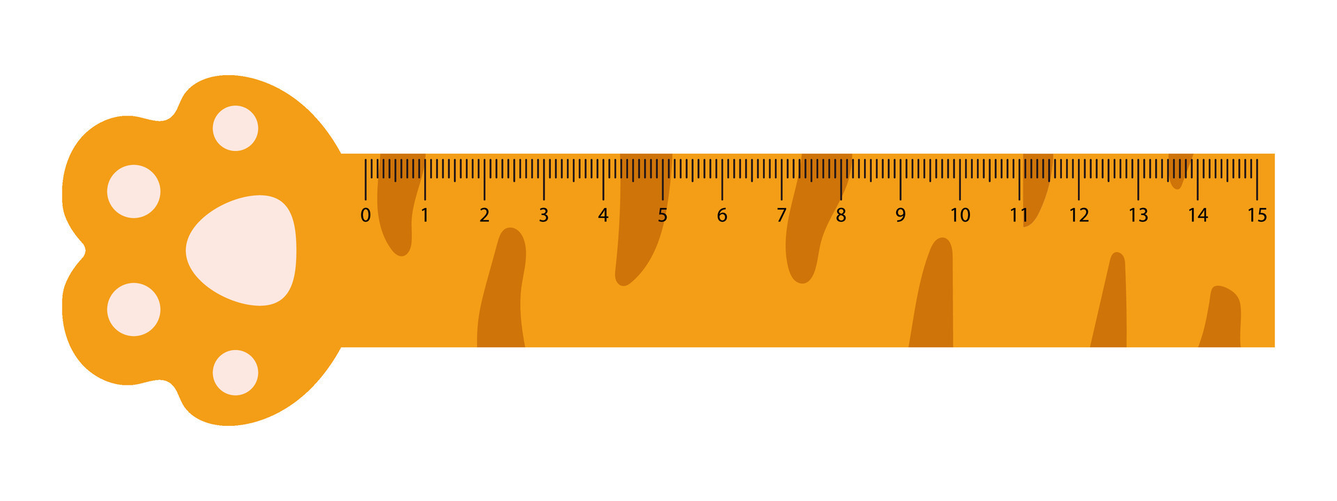 Vector set with cute measuring rulers. Kawaii collection in flat